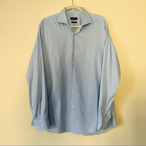 Hugo Boss button down shirt striped long sleeve slim fit - Picture 6 of 8